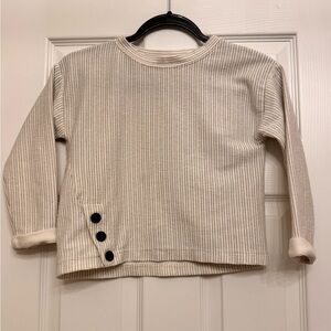 Zara Black and White Striped Shirt, Red Spot On Sleeve Doesn’t Come Off.